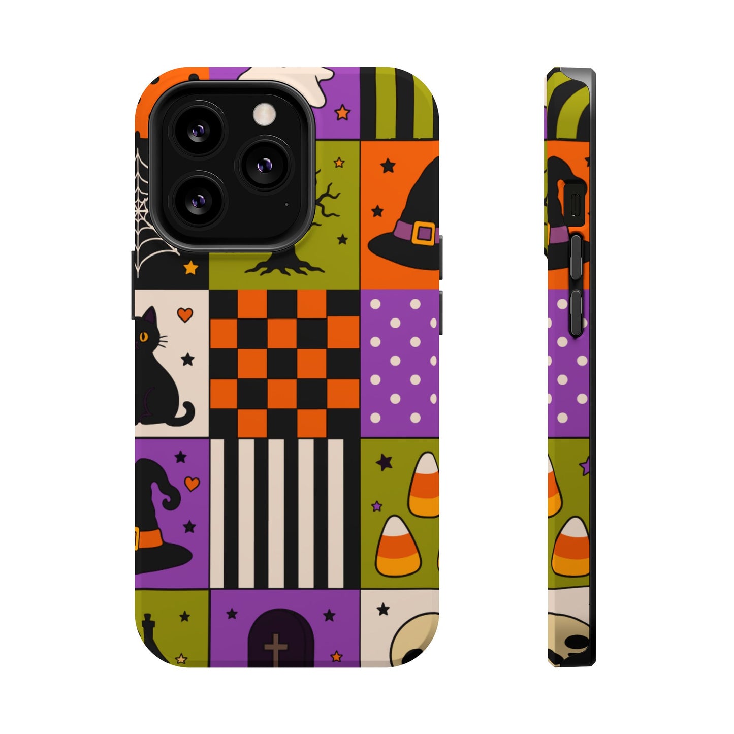 Wireless-Charging Compatible Case – Spooky Patchwork