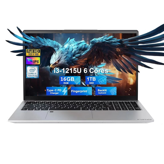 17.3" IPS FHD Business Laptop, Intel 6 Core I3-1215U 16GB RAM 1TB SSD (Beat I5-1135G7, up to 4.4Ghz) Laptop-Computer with Fingerprint Backlit Keyboard 65W Type C Wi-Fi 6 Win 11 (Silver)