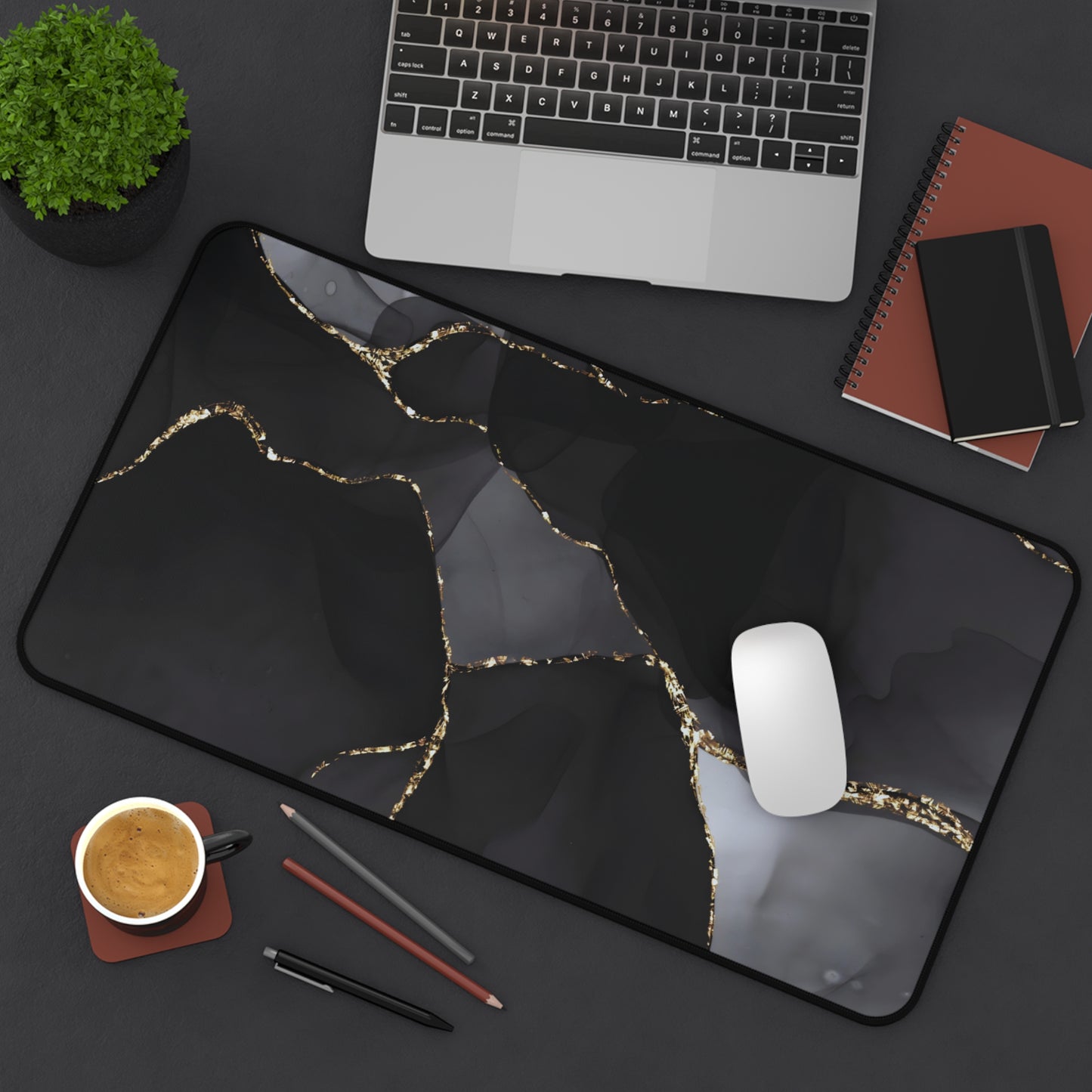 Neoprene Desk Mat – Obsidian Vein