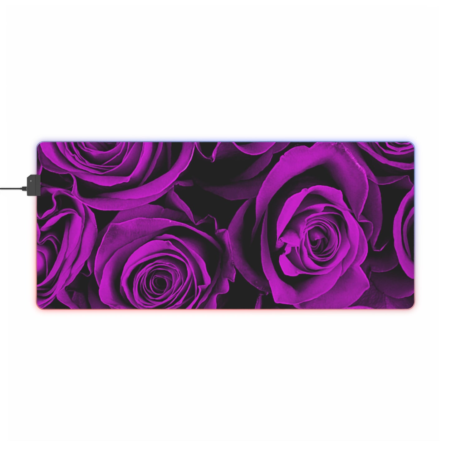 Gaming LED Desk Mat – Amethyst Roses