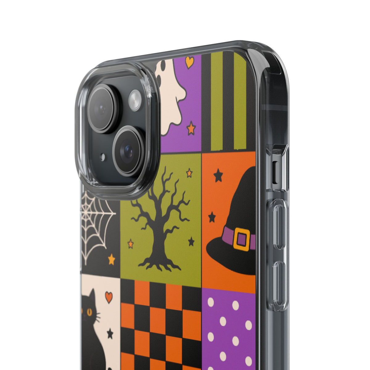 Clear Phone Case – Spooky Patchwork