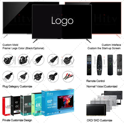 55 Inch Smart LED TV Television with T2 S2 TV