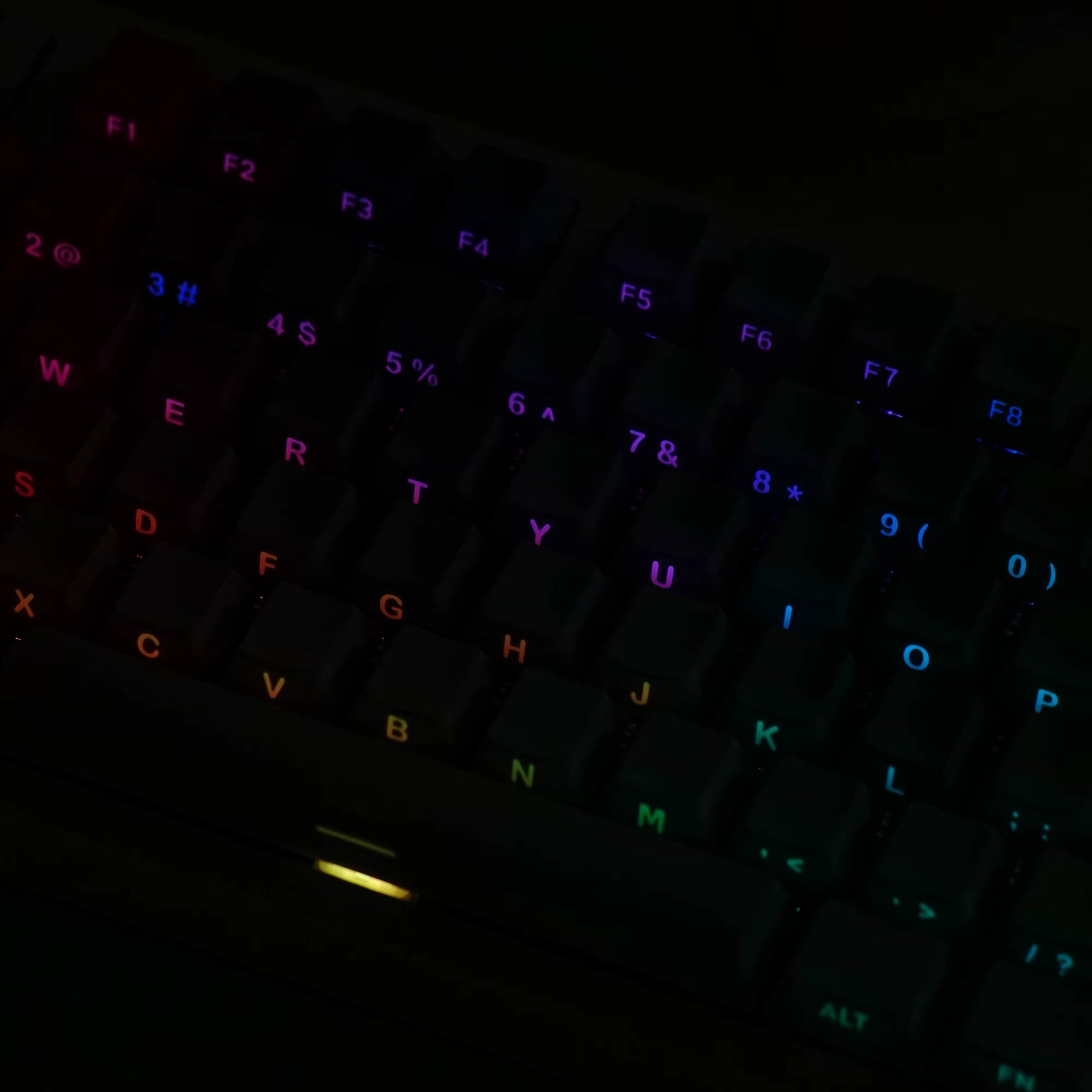 Gradient Translucent Color Sided Printed Keycaps 130Keys for Mechanical Keyboard English Korean Cangjie Key Caps Cherry PBT