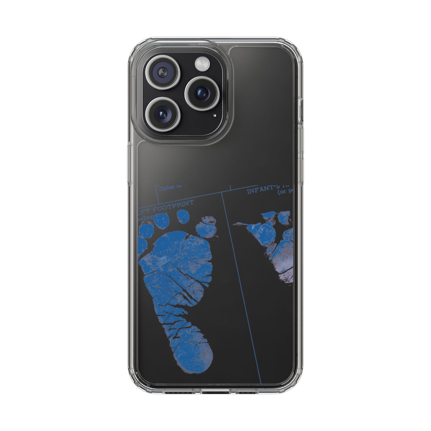 Clear Phone Case – Mom’s Little Blue Footprints