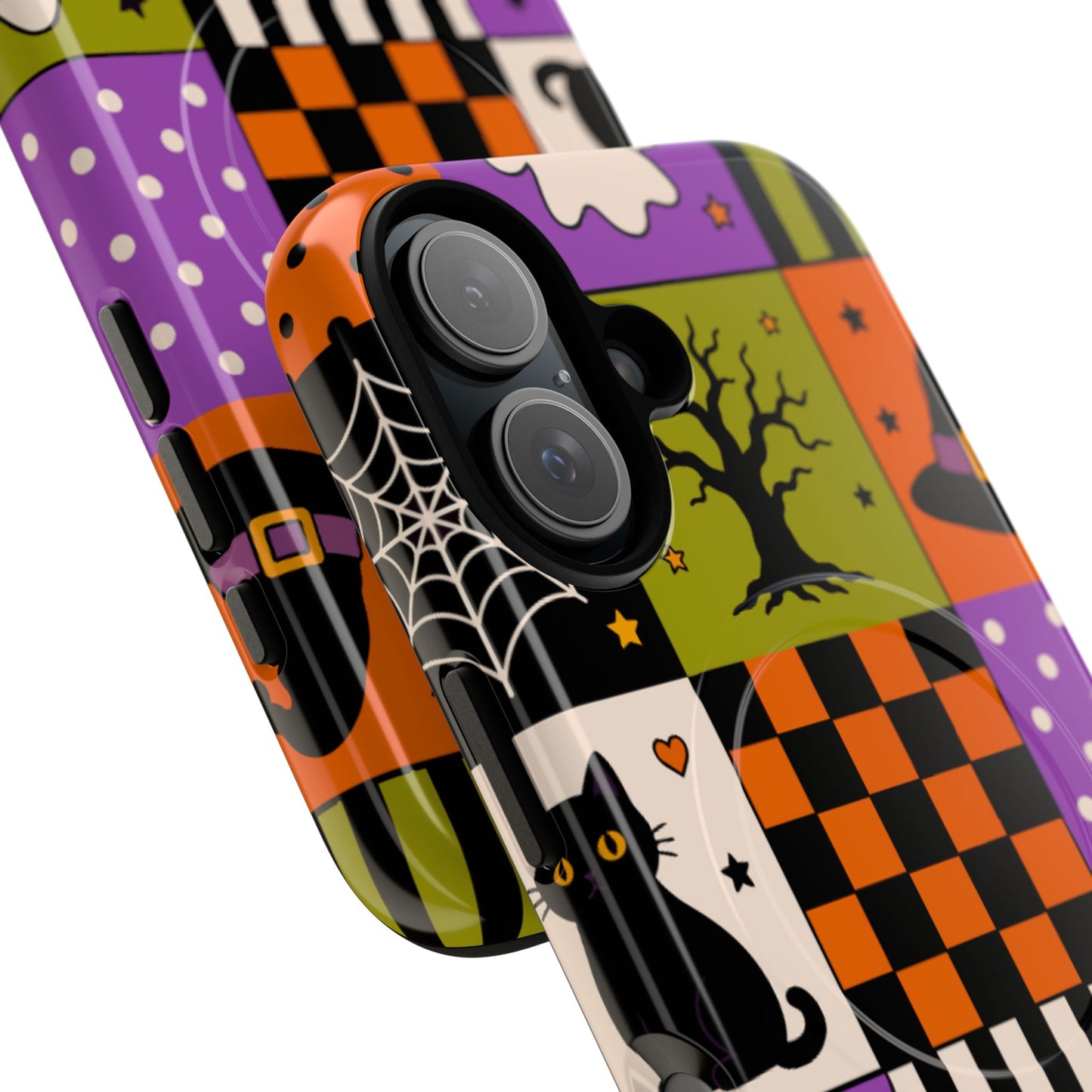 Protective Magnetic Phone Case – Spooky Patchwork
