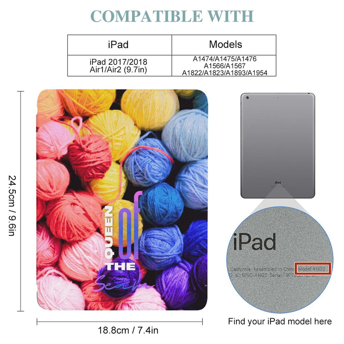 iPad Case with Pencil Holder(One-sided Printing)