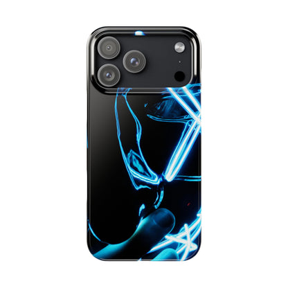 Neon Boba Slim Phone Case – Blue LED Tea Art