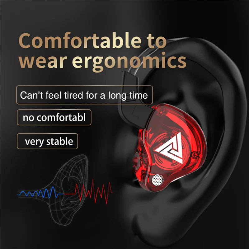 Original QKZ AK6 Copper Driver Hifi Wired Earphone 3.5MM Race Sport Headphone Bass Stereo Headset Music Earbuds in Ear with Mic