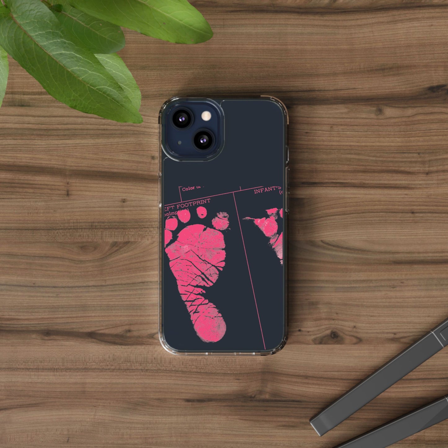 Clear Phone Case – Mom’s Little Pink Footprints