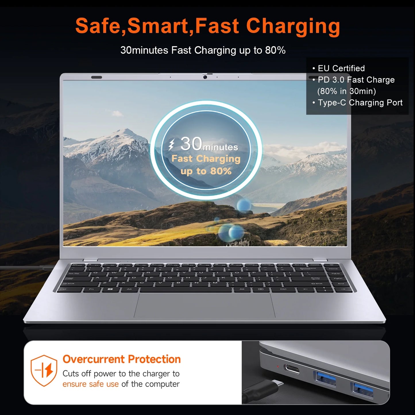 15.6" Windows 11 Laptop, Dual 8GB RAM, 256GB SSD, AMD 3020E Processor with 2 Cores up to 2.6Ghz, with Office 2024, 1920X1080 Display Wifi5 BT5.0 for Student, Home Office, Business