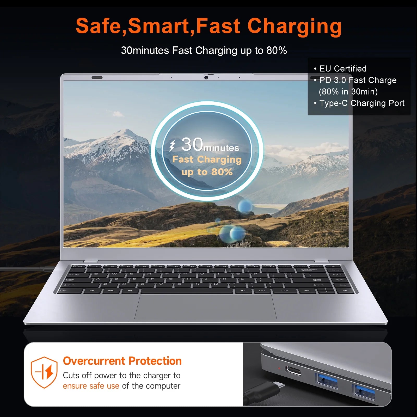 15.6" Windows 11 Laptop, Dual 8GB RAM, 256GB SSD, AMD 3020E Processor with 2 Cores up to 2.6Ghz, with Office 2024, 1920X1080 Display Wifi5 BT5.0 for Student, Home Office, Business