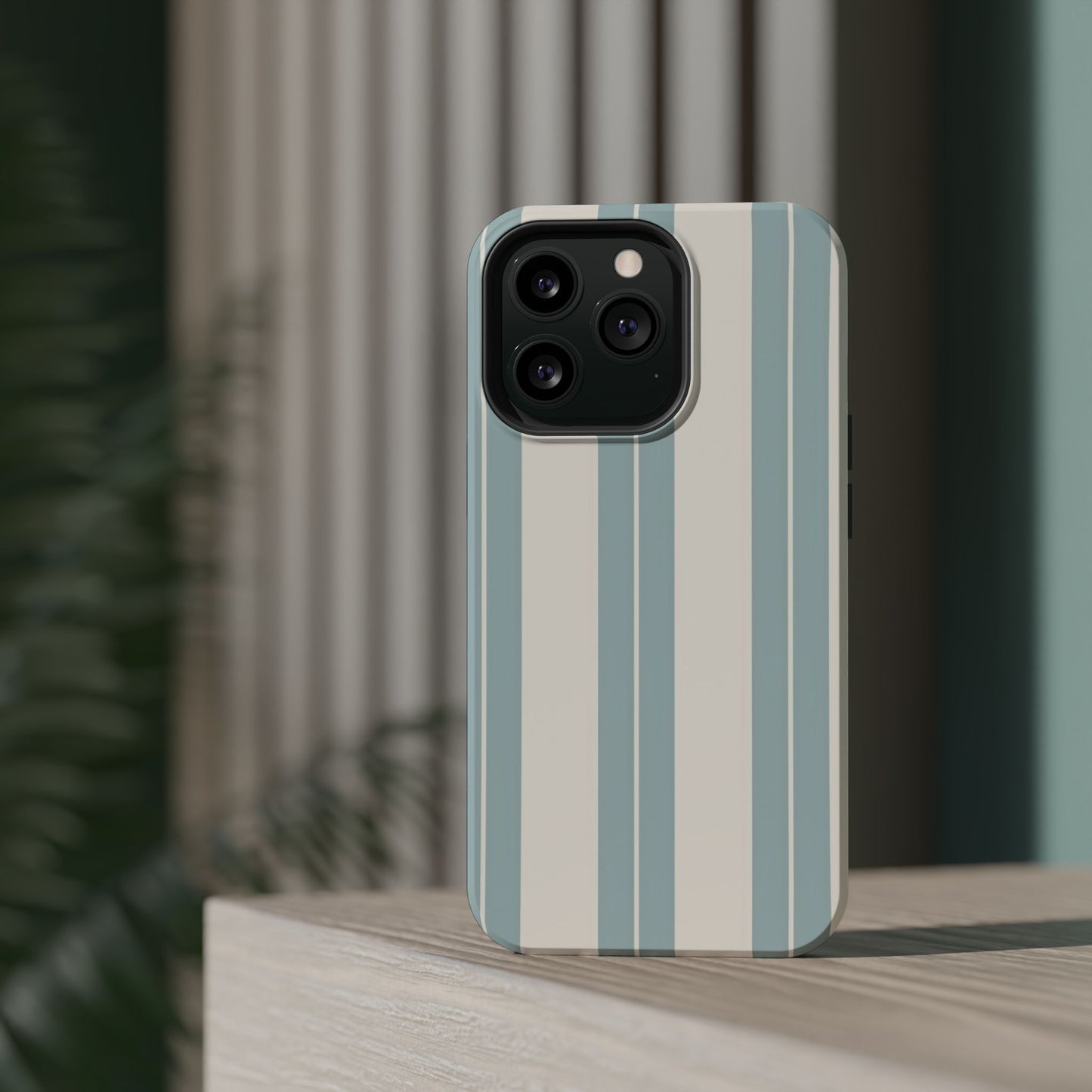 Wireless-Charging Compatible Case – Coastal Stripe
