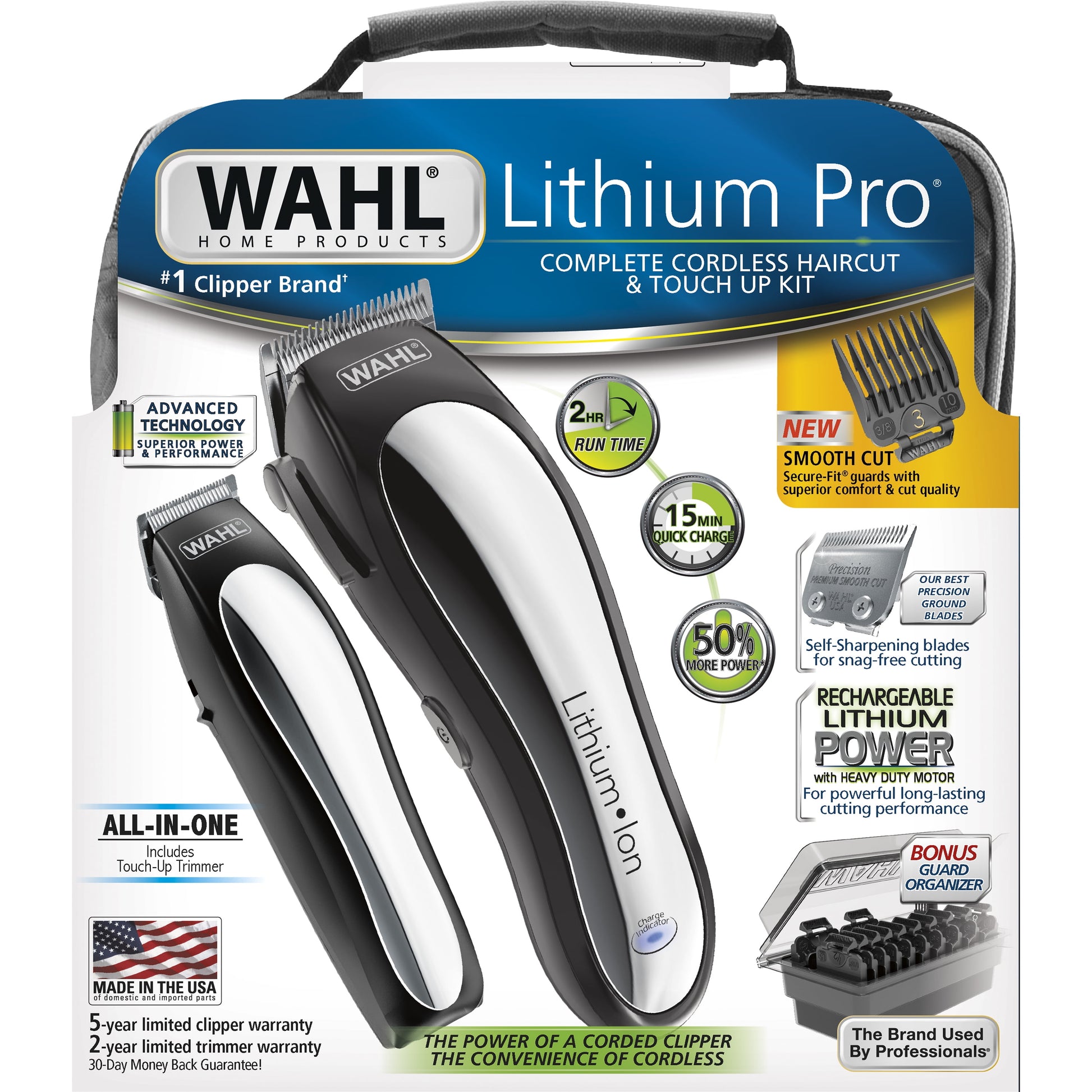 Lithium Pro Complete Electic Cordless Hair Clipper & Touch up Kit for Men or Women 79600-3301