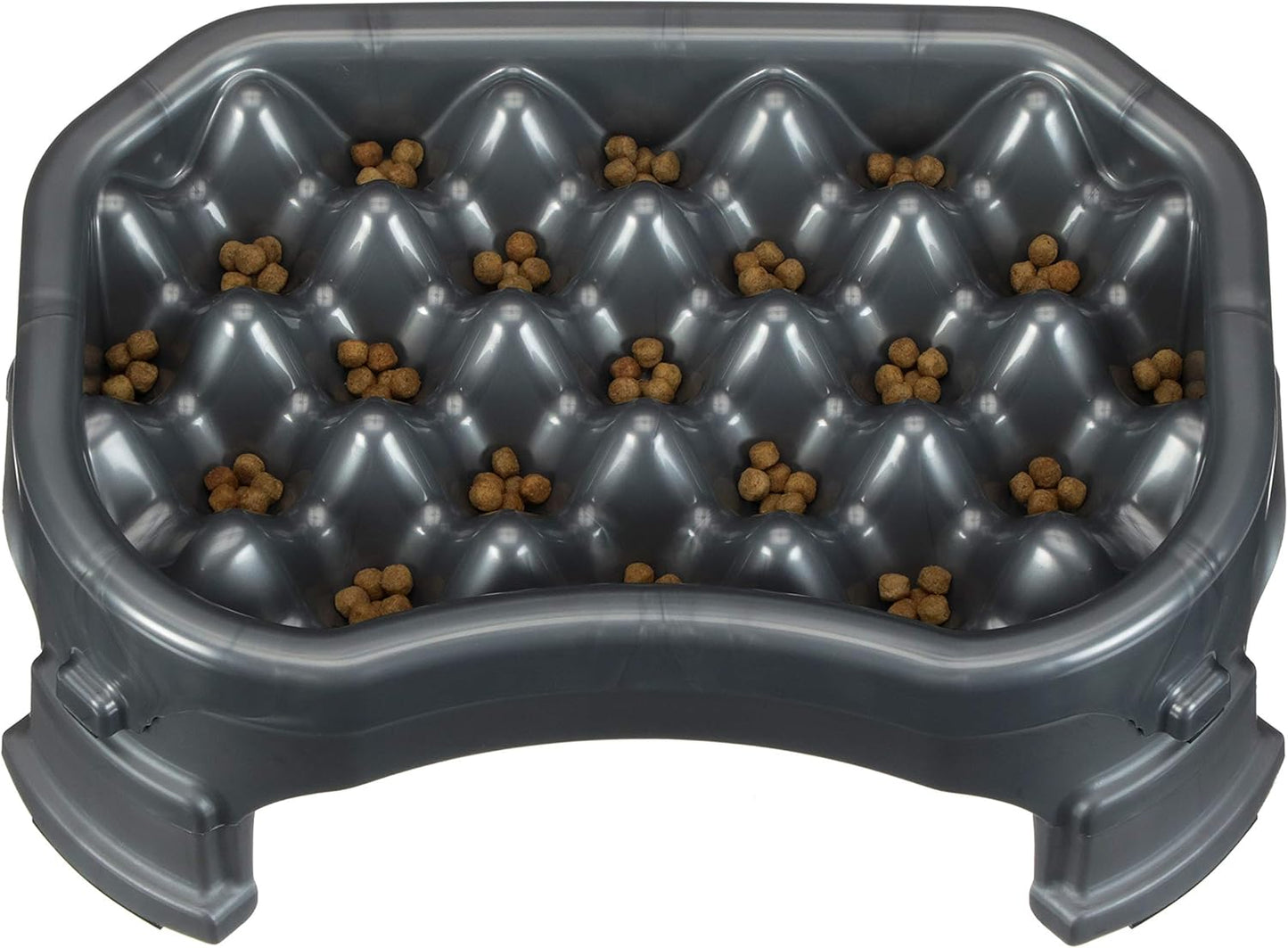 – Neater Raised Slow Feeder Dog Bowl – Elevated and Adjustable Food Height - (2.5 Cup, Gunmetal)