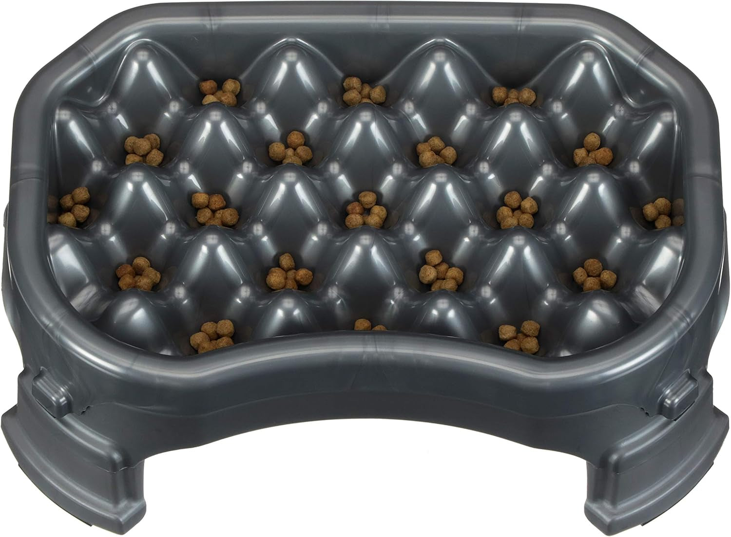 – Neater Raised Slow Feeder Dog Bowl – Elevated and Adjustable Food Height - (2.5 Cup, Gunmetal)