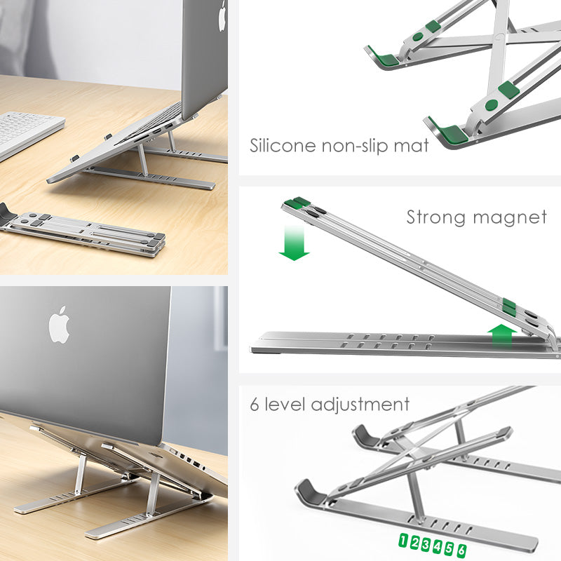 Portable Laptop Stand with Cooling Fan - Adjustable Ergonomic Desk Stand for Better Airflow