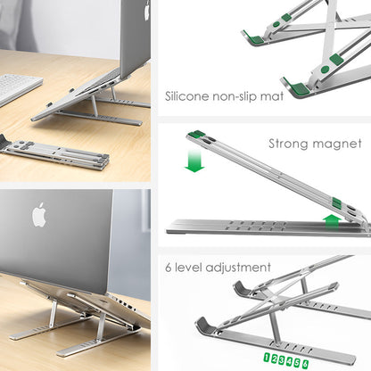 Portable Laptop Stand with Cooling Fan - Adjustable Ergonomic Desk Stand for Better Airflow