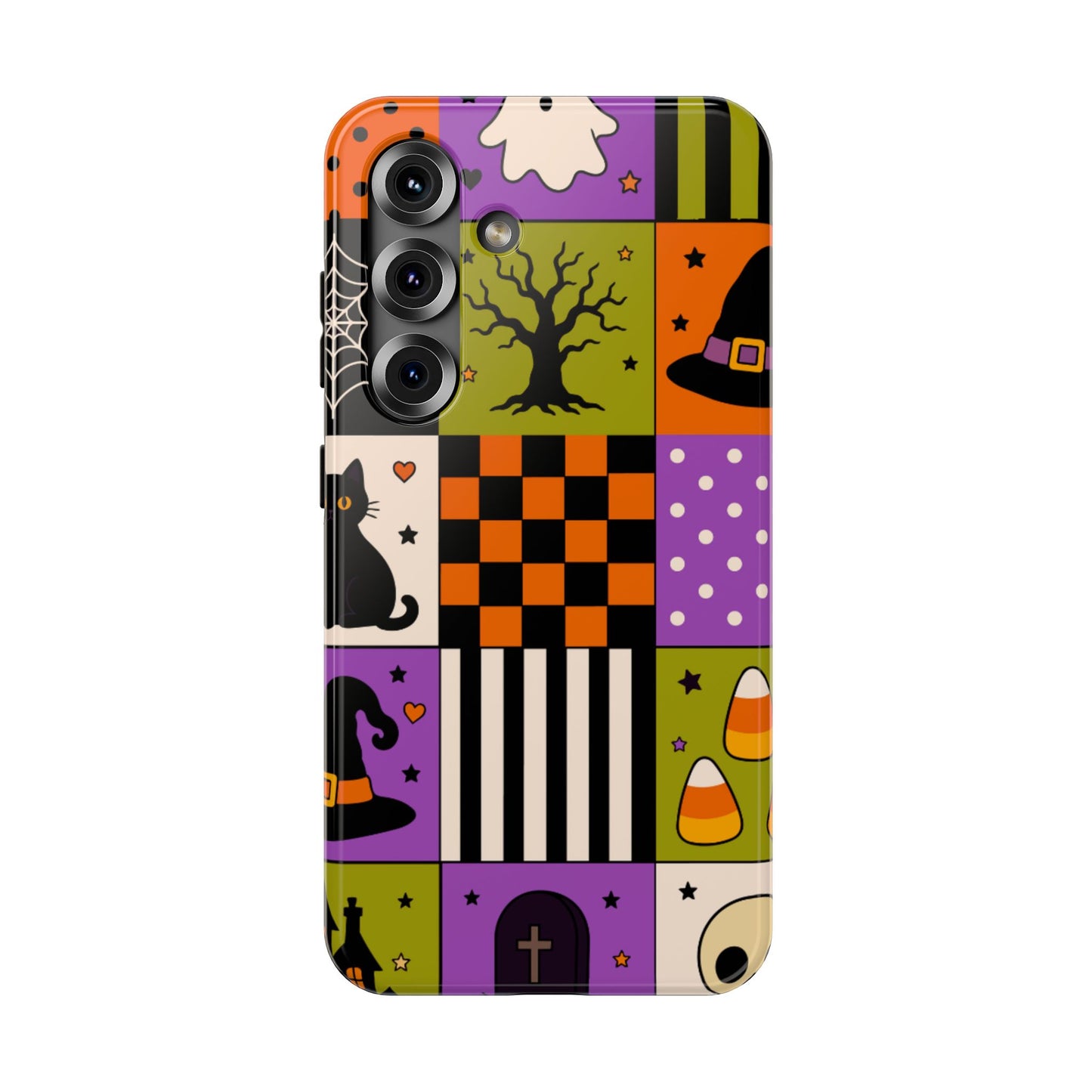 Impact-Resistant Phone Case – Spooky Patchwork