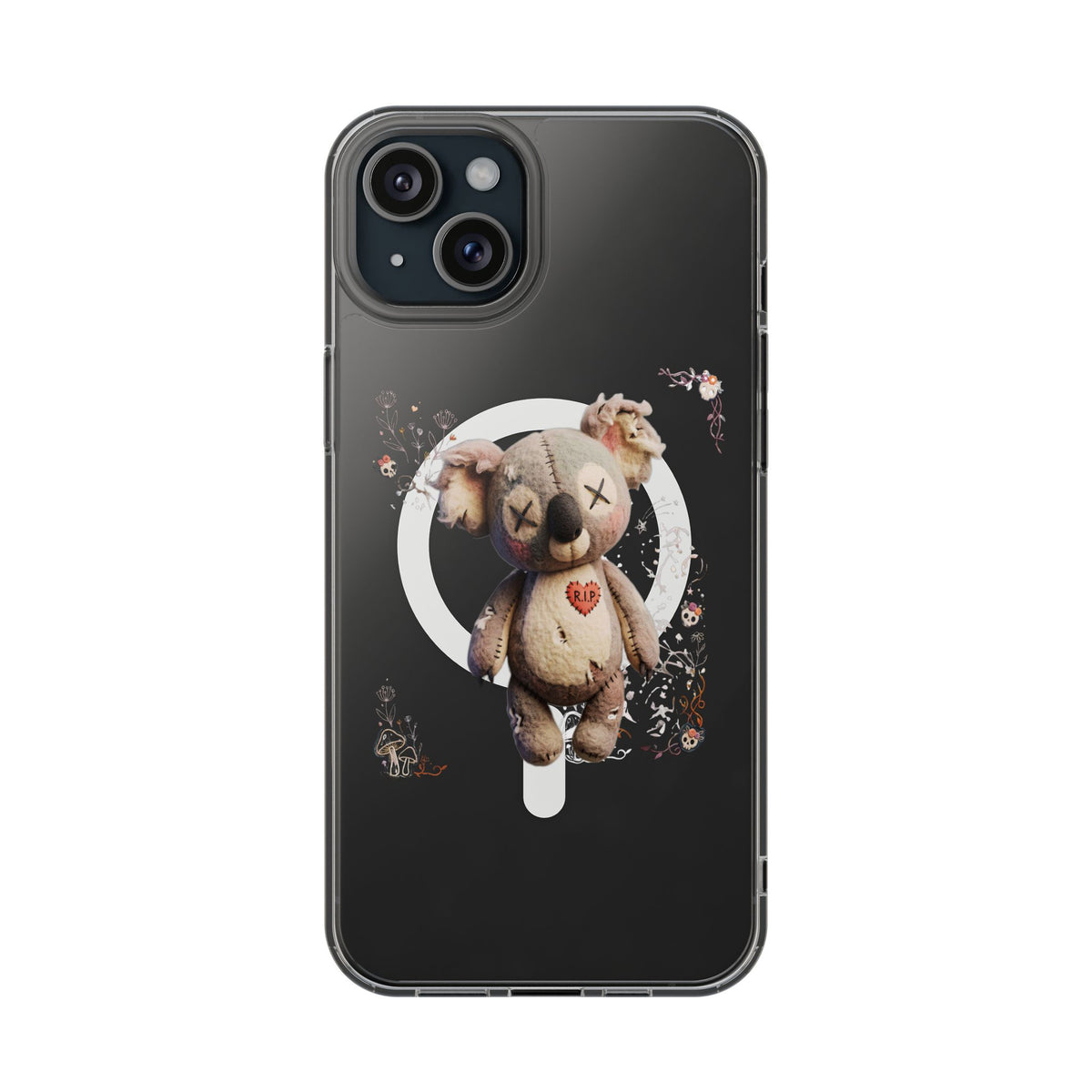 Clear Magnetic Phone Case – Cursed Cuddles – Compatible with iPhone 13–16 Series