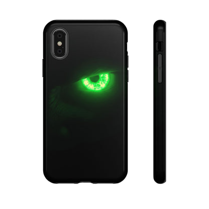 Protective Phone Case – Neon Green Monster Eyes