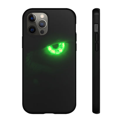 Protective Phone Case – Neon Green Monster Eyes