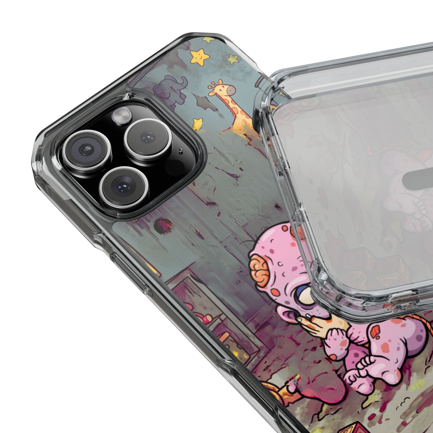 Clear Magnetic Phone Case — Cute Creepy Zombie Baby Design