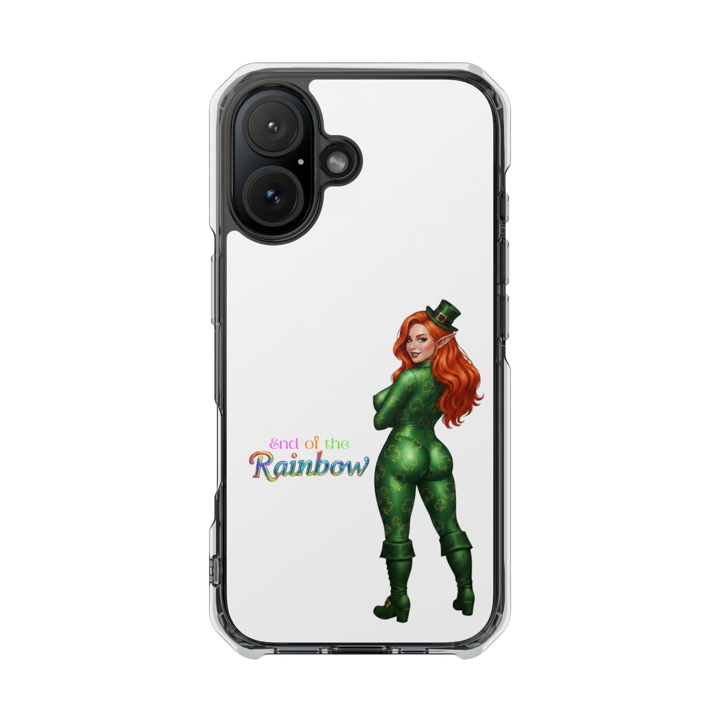 Clear Magnetic Phone Case – “End of the Rainbow” St. Patrick’s Day Design