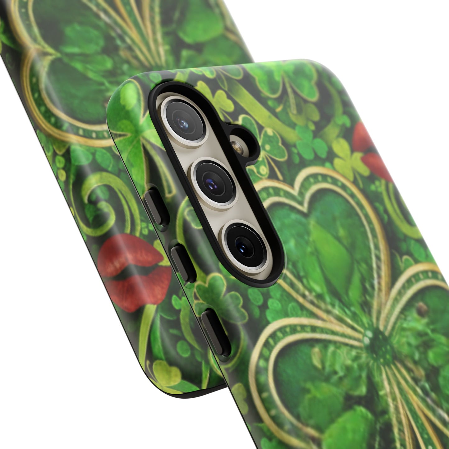 Tough Phone Case – Dual-Layer Protection with Shamrock Print
