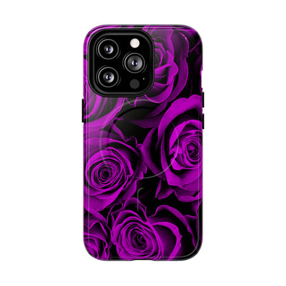 Protective Magnetic Phone Case – Amethyst Roses