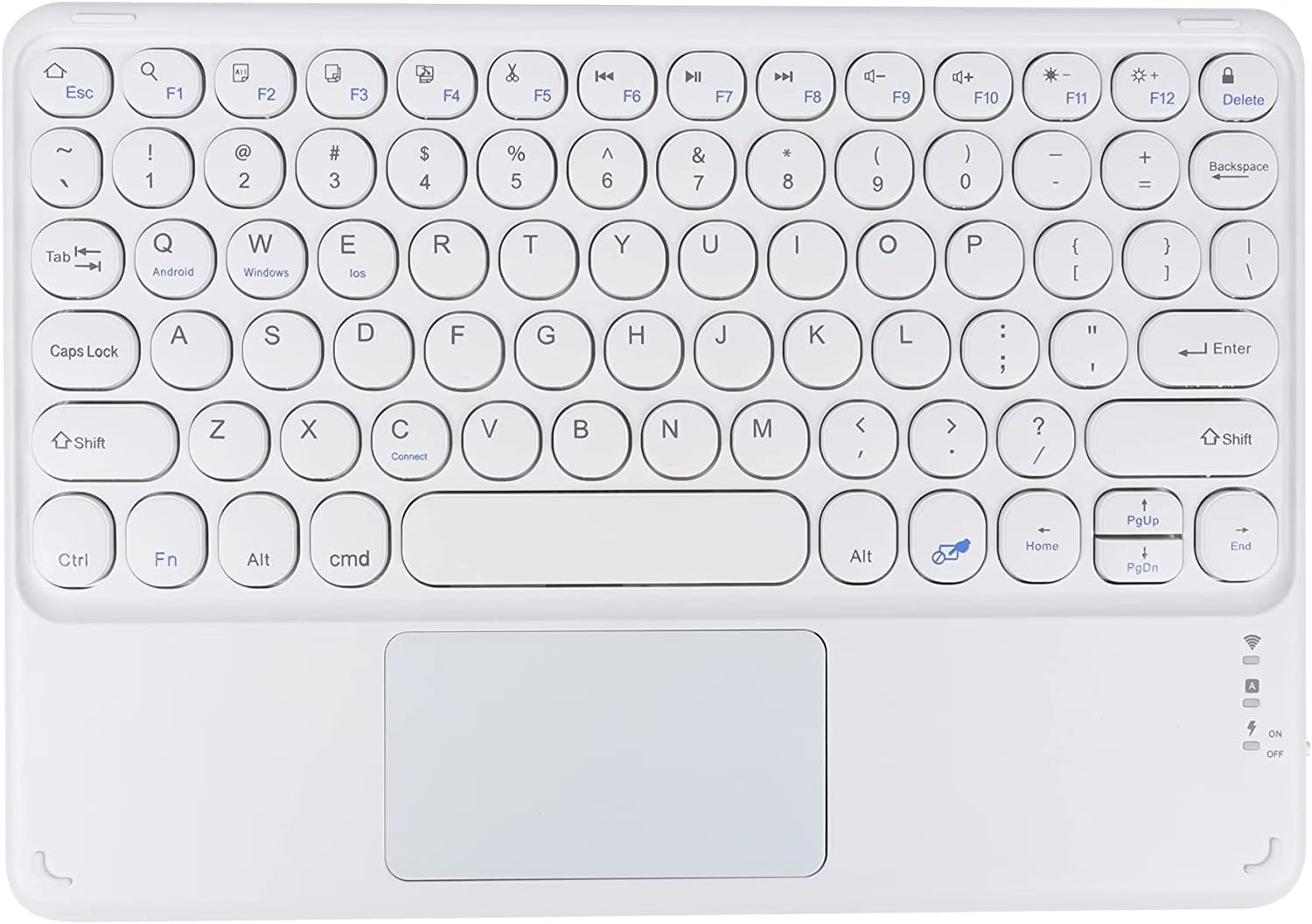 Wireless Bluetooth Keyboard with Touchpad for Ipad, Portable Mini Small Universal Rechargeable 10 Inch Ultra-Slim Wireless Keyboard for Tablet Smartphone PC Computer Laptop Windows Android Ios