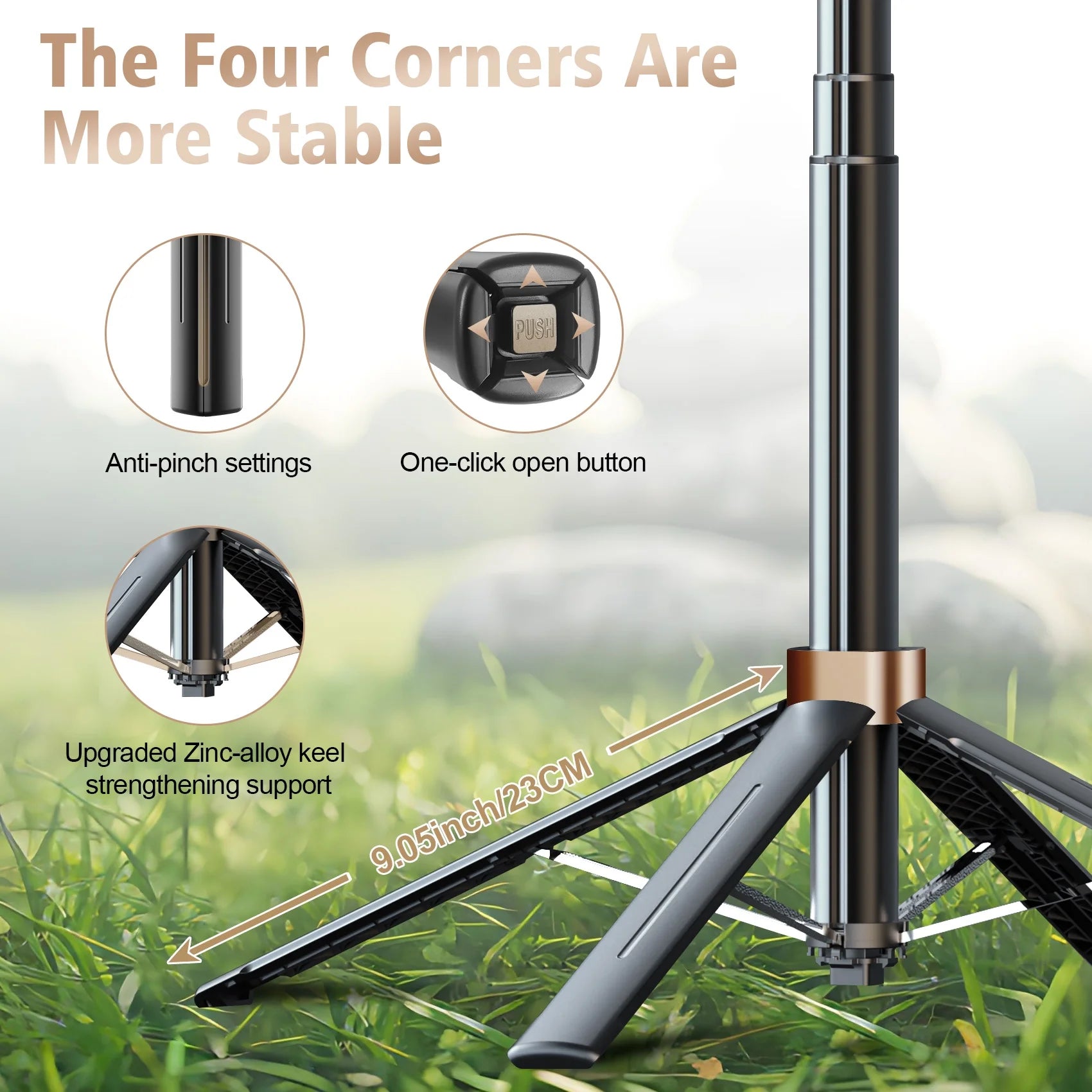 Selfie Stick Phone Tripod - 71 Inch Tall Cell Phone Holder with Remote, Phone Stand with 1/4 Inch Screw Mount for Recording, Compatible with Iphone, Android Phone, Camera & Gopro