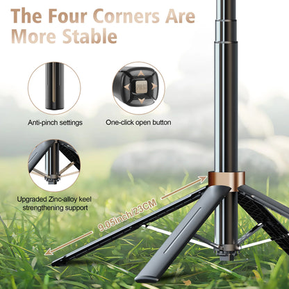 Selfie Stick Phone Tripod - 71 Inch Tall Cell Phone Holder with Remote, Phone Stand with 1/4 Inch Screw Mount for Recording, Compatible with Iphone, Android Phone, Camera & Gopro