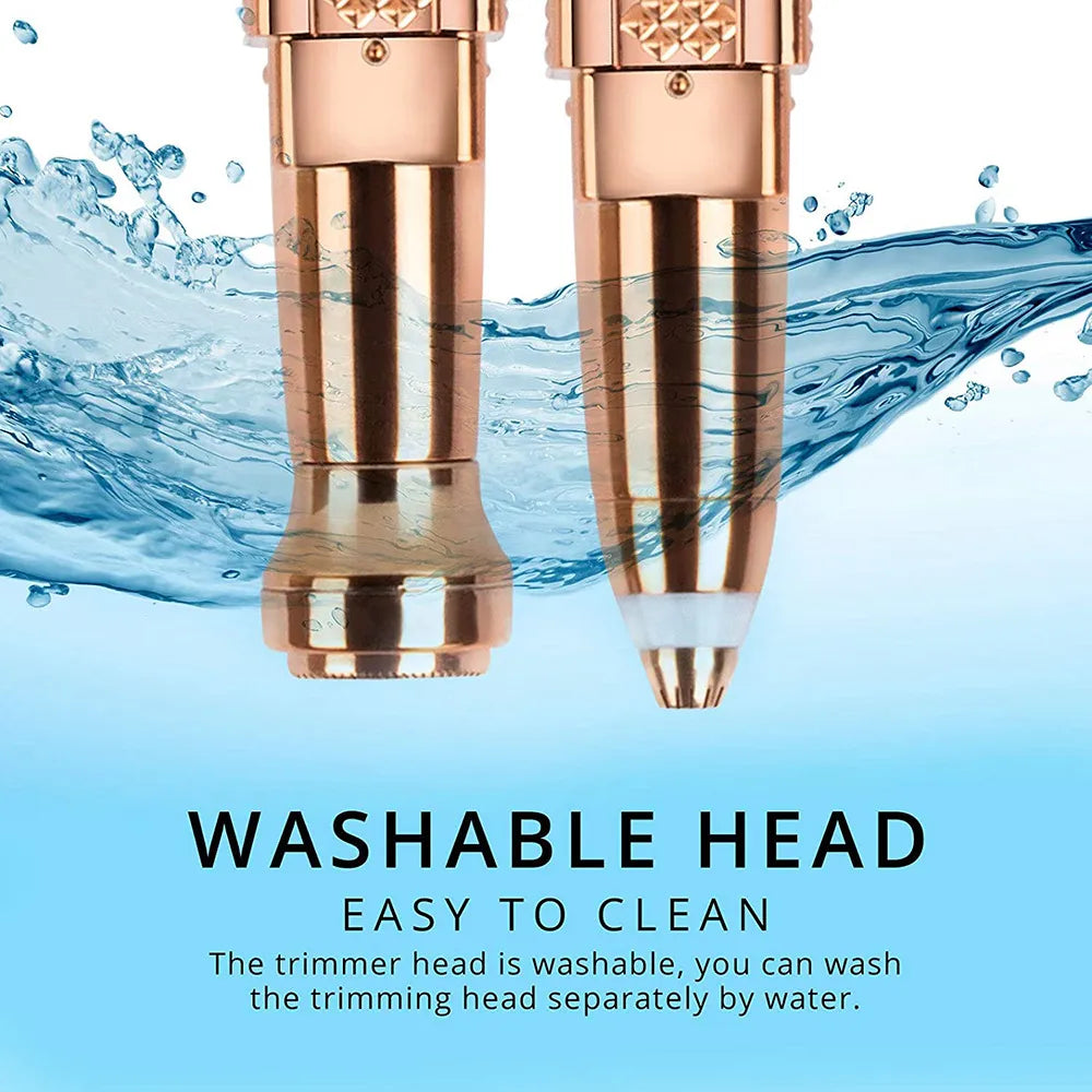 USB Rechargeable Lipstick Shaver – 2-in-1 Facial Hair Remover & Eyebrow Trimmer, LED Light, Travel Size