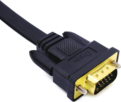 5M Ultra-Thin Flat VGA Cable: 15 Pin Male to Male SVGA Wire for Computer Monitor