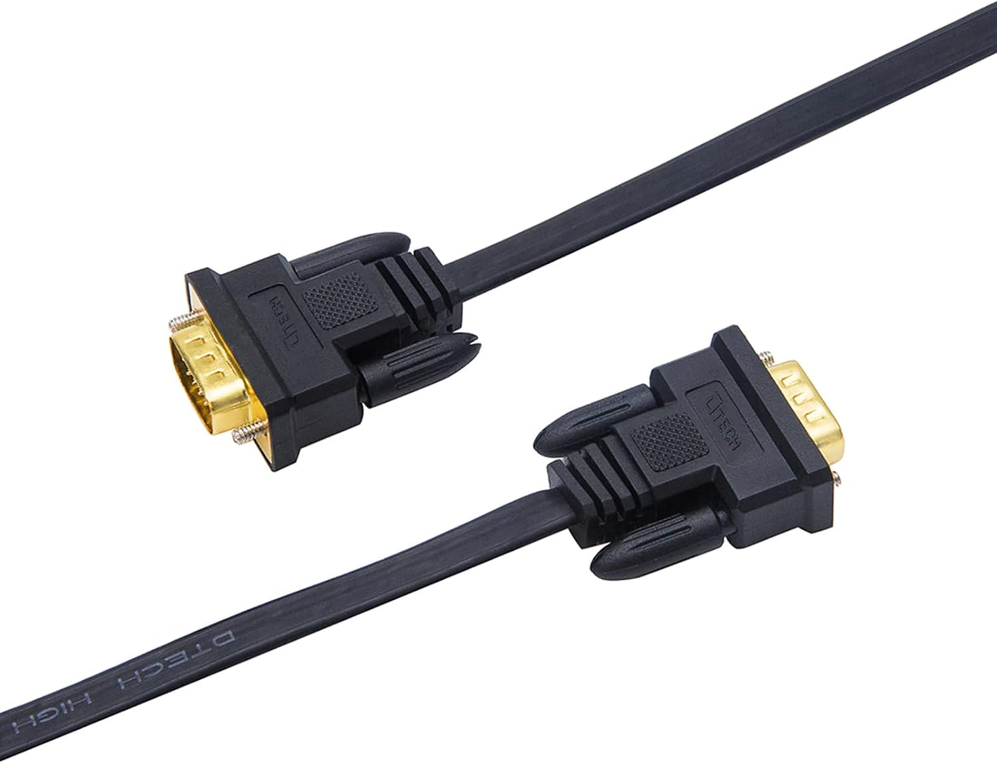 5M Ultra-Thin Flat VGA Cable: 15 Pin Male to Male SVGA Wire for Computer Monitor