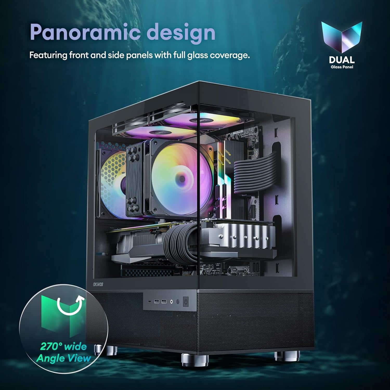Aqua 3, Micro ATX Case, MATX PC Case with 3 X 120Mm 3-Pin ARGB Fan Pre-Installed