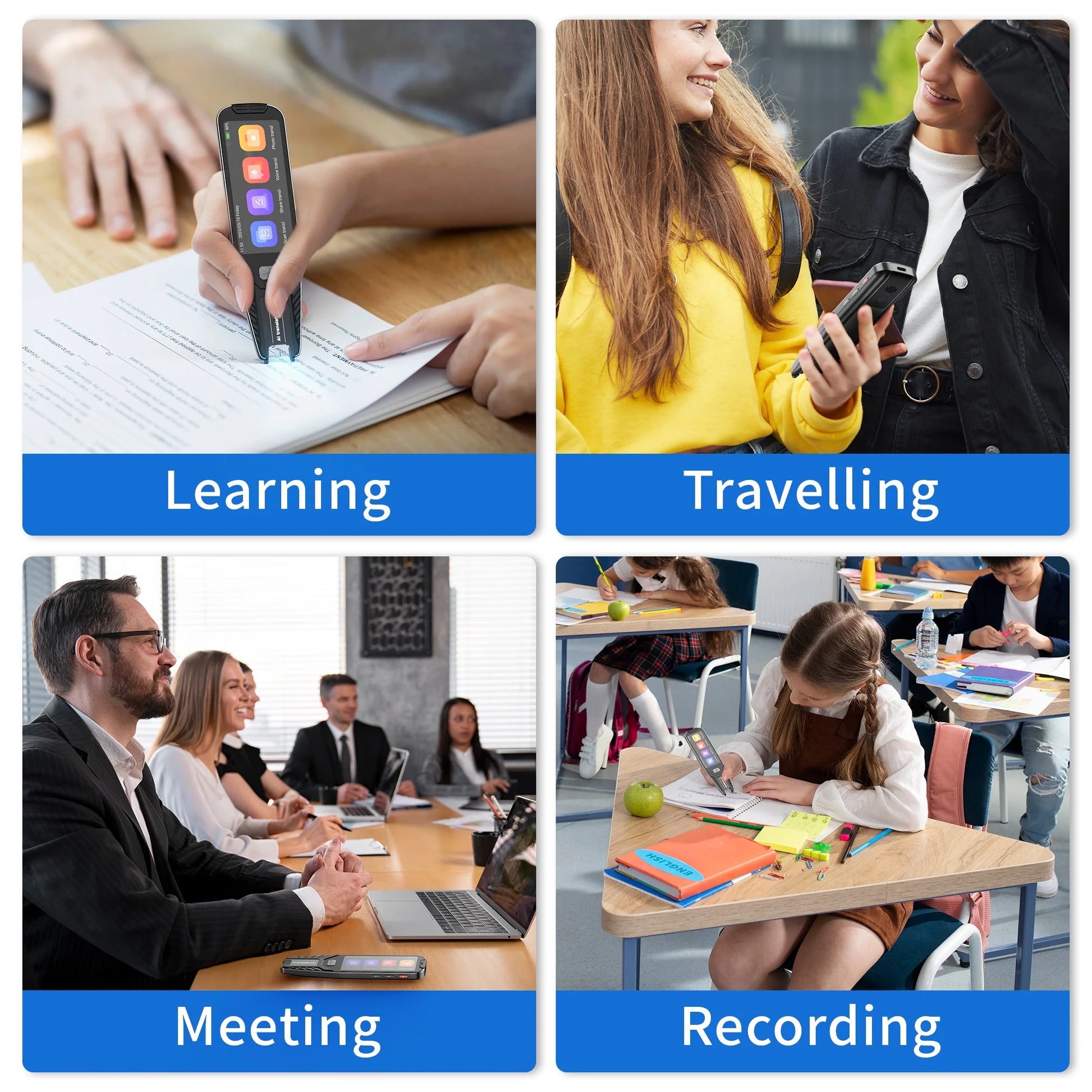 P1 Smart Scanning Translator Pen - 134 Voice Language Translator, Photo & Text Scanning
