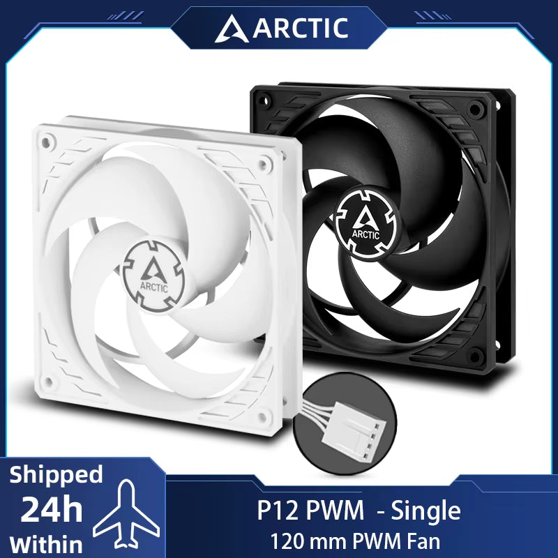 P12 PWM Fan, 120Mm Case Fan with PWM, Pressure-Optimised, Quiet Motor, Computer, Fan Speed: 200–1800 RPM