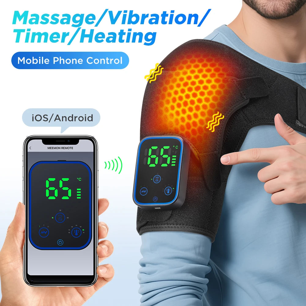 Detachable Wireless APP Control Shoulder Pad Electric Heating Vibration Shoulder Massager Knee Brace Shoulder Massage Belt