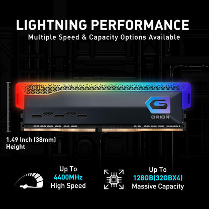 Orion RGB DDR4 RAM, 16GB (8Gbx2) 3200Mhz 1.35V XMP2.0, Intel/Amd Compatible, Long DIMM High Speed Desktop Memory, Hardcore Immersive Gaming/Multimedia Content Creation/Quality Live Streaming