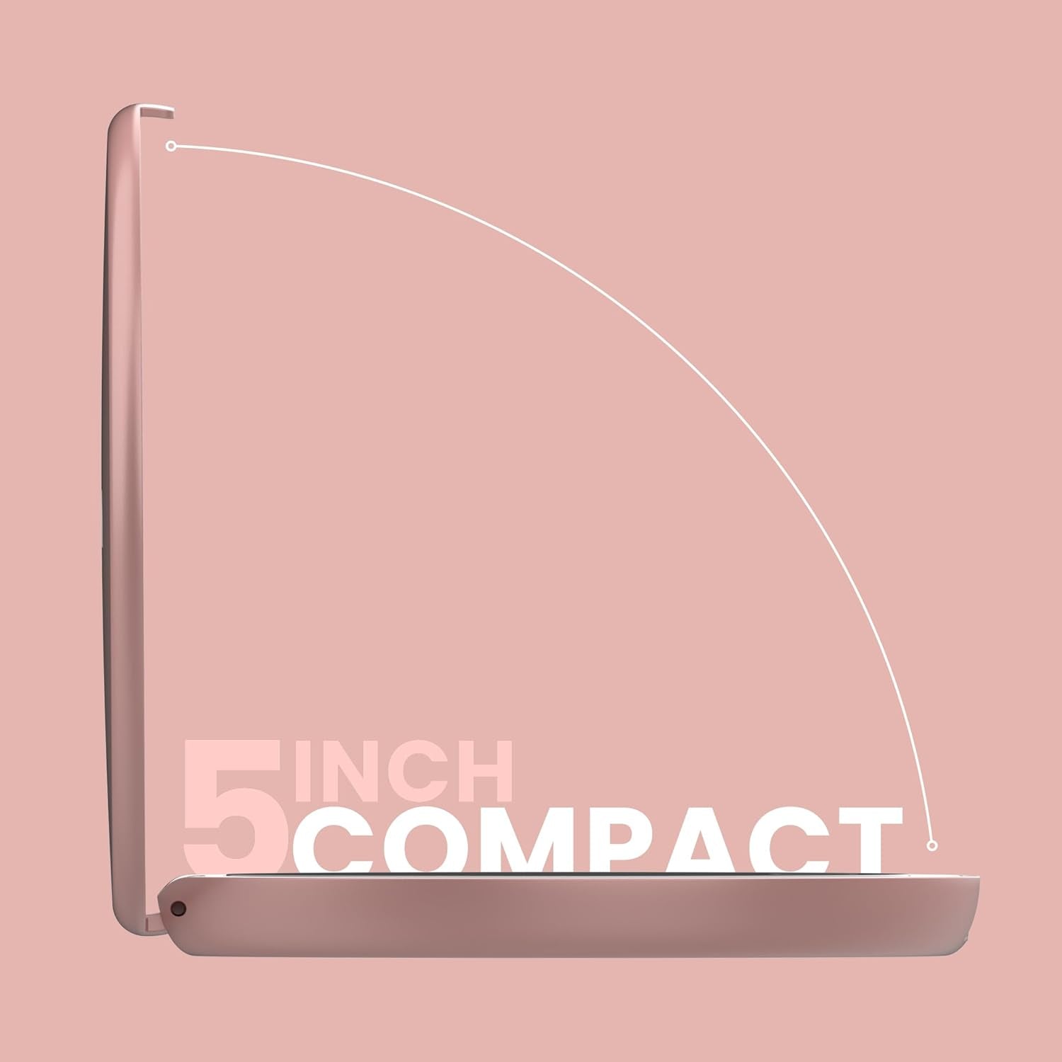Compact Travel Mirror | Travel Makeup Mirror with Light | LED Lighted Vanity Mirror with 3 Light Modes | 7X Magnification Folding Portable & Rechargeable (Rose Gold)