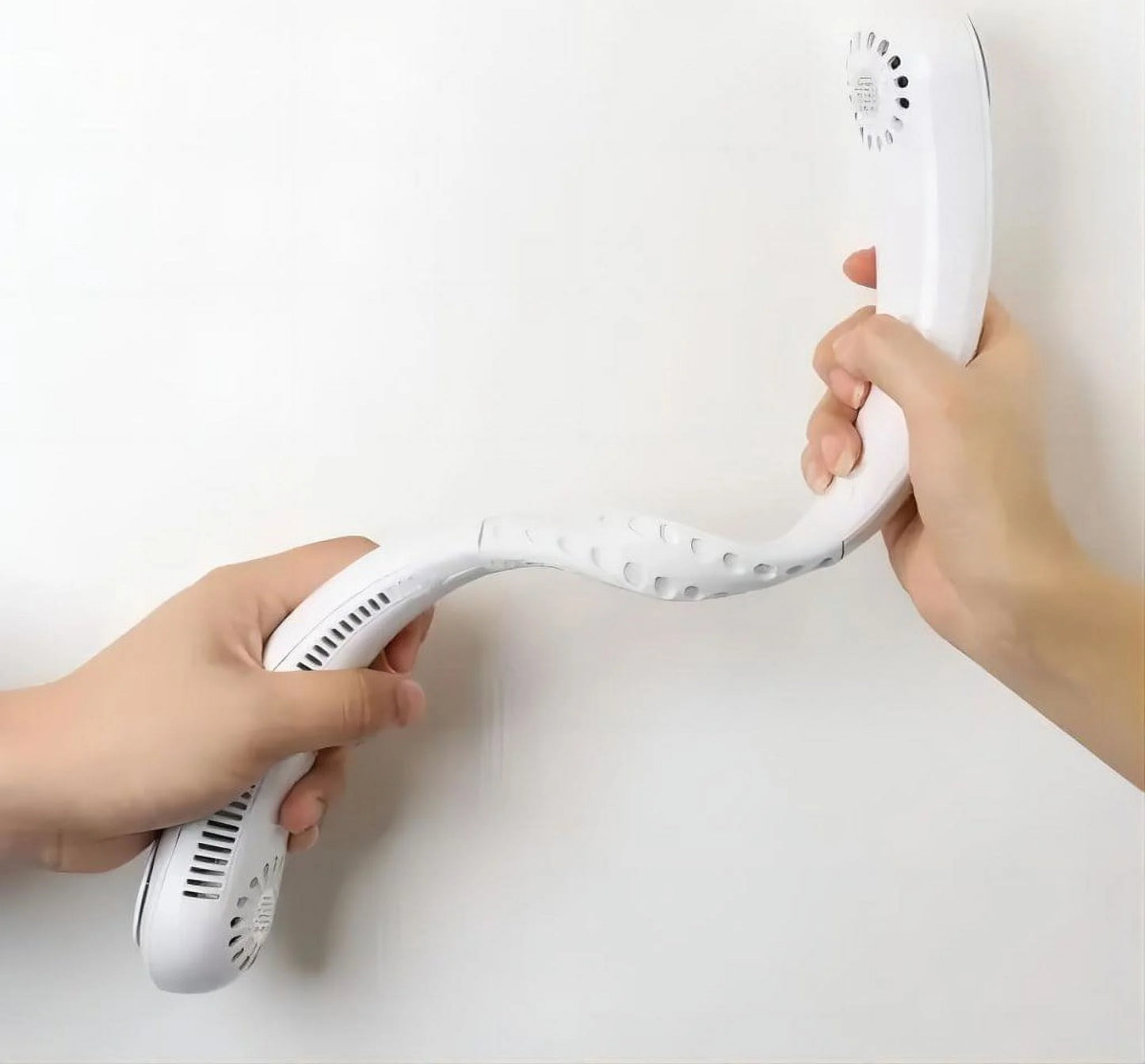 New Portable Neck Fan, Hands Free Bladeless Fan,5 Speeds USB Powered Desk Fan Rechargeable Headphone Design Wearable Personal Fan