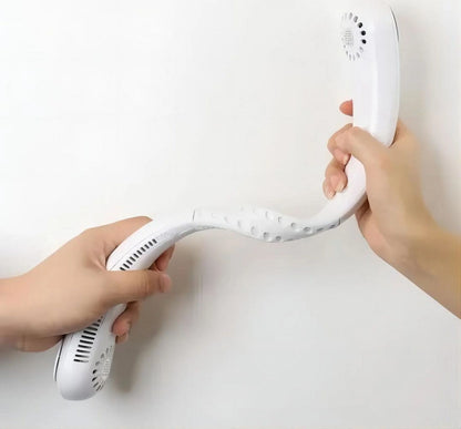 New Portable Neck Fan, Hands Free Bladeless Fan,5 Speeds USB Powered Desk Fan Rechargeable Headphone Design Wearable Personal Fan