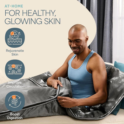 Bioremedy Far-Infrared Sauna Blanket, Portable Heat Wrap for Relaxation - Gray
