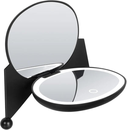 Impressions Vanity Kuromi LED Compact Mirror for Purse, Travel Lighted Makeup Mirror with 3X Magnification, Adjustable Brightness, Soft Touch Sensor Button, and Kuromi Figural Shaped Design