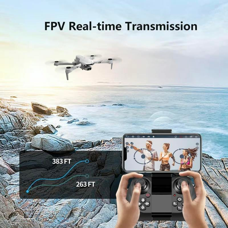 Aerial Drone F10 Pro 2025 GPS Positioning 4K UHD EIS Camera 5G Wifi FPV Brushless Motors Optical Flow Hover Intelligent Obstacle Avoidance Auto Return 360° Stunt Roll Two Batteries