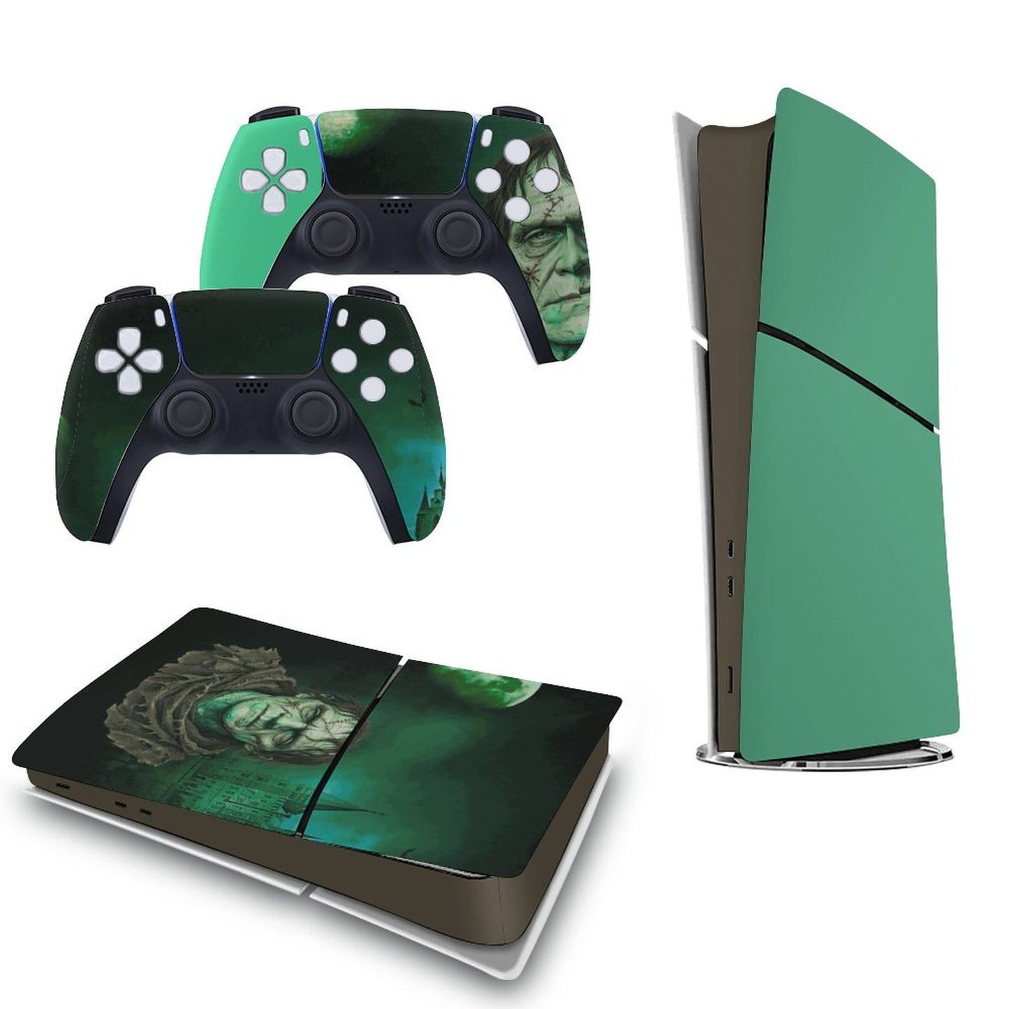 Console Skin Kit – Stitched in Darkness – Compatible with PlayStation 5 Slim Digital Edition