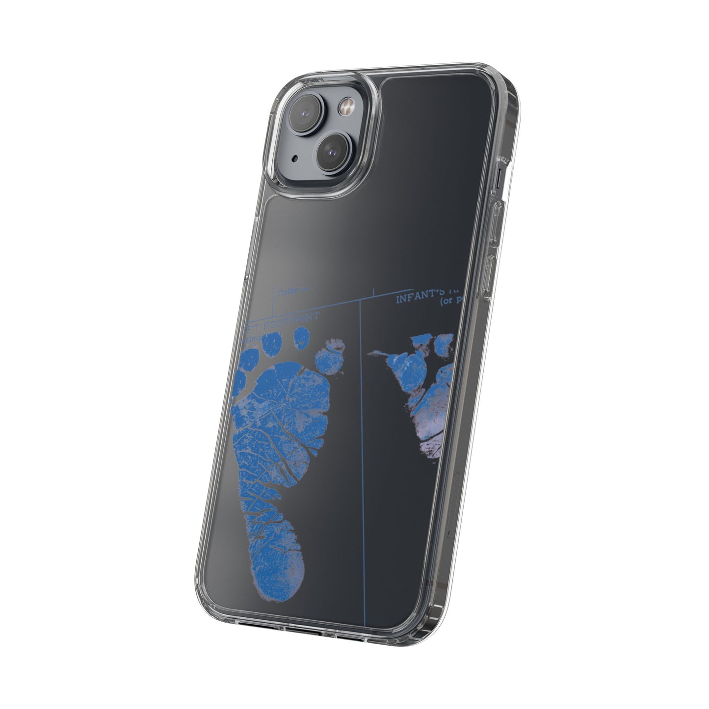Clear Phone Case – Mom’s Little Blue Footprints