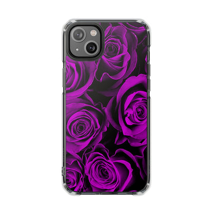 Clear Magnetic Phone Case – Amethyst Roses