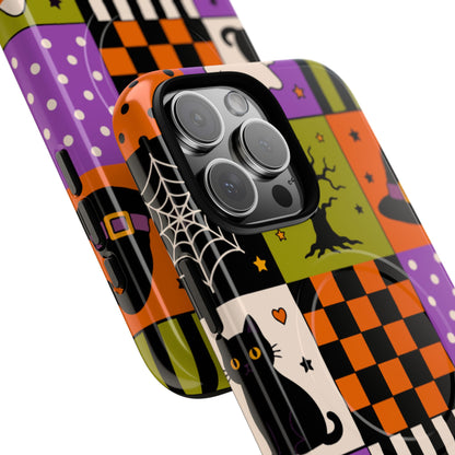 Protective Magnetic Phone Case – Spooky Patchwork